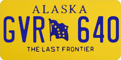 AK license plate GVR640