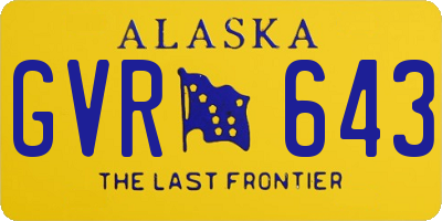 AK license plate GVR643