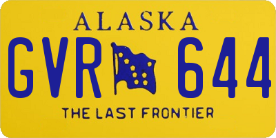 AK license plate GVR644