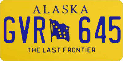 AK license plate GVR645