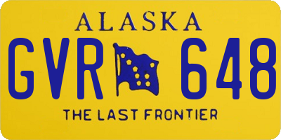AK license plate GVR648