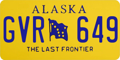 AK license plate GVR649
