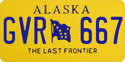 AK license plate GVR667