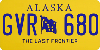 AK license plate GVR680