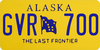 AK license plate GVR700