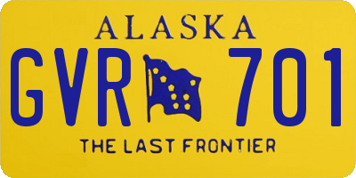 AK license plate GVR701