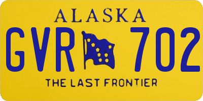 AK license plate GVR702