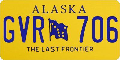 AK license plate GVR706