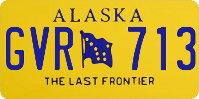 AK license plate GVR713
