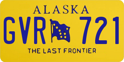 AK license plate GVR721