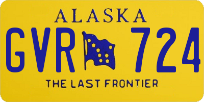 AK license plate GVR724