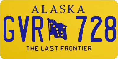 AK license plate GVR728