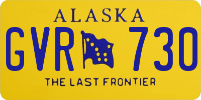 AK license plate GVR730