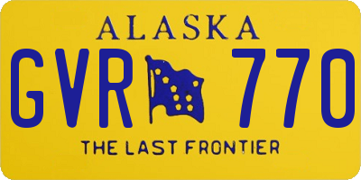 AK license plate GVR770