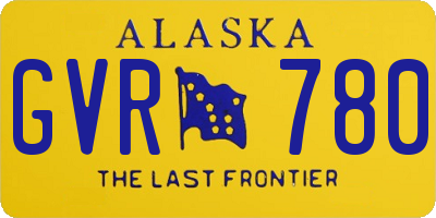 AK license plate GVR780
