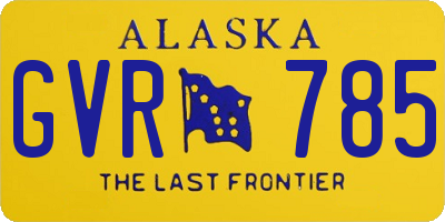 AK license plate GVR785