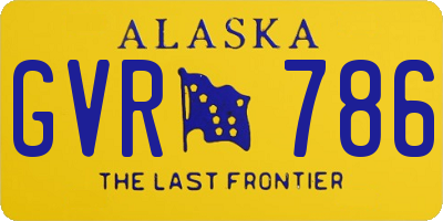 AK license plate GVR786