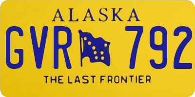 AK license plate GVR792