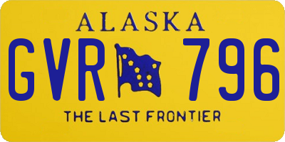 AK license plate GVR796