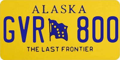 AK license plate GVR800