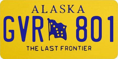 AK license plate GVR801