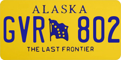 AK license plate GVR802