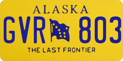 AK license plate GVR803