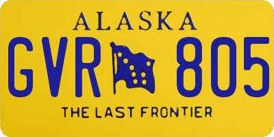 AK license plate GVR805