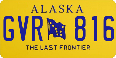 AK license plate GVR816