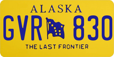 AK license plate GVR830