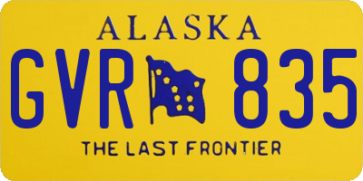 AK license plate GVR835