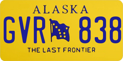 AK license plate GVR838