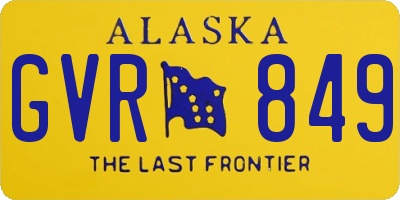 AK license plate GVR849