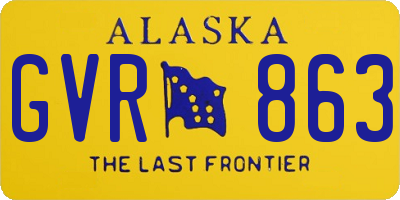 AK license plate GVR863