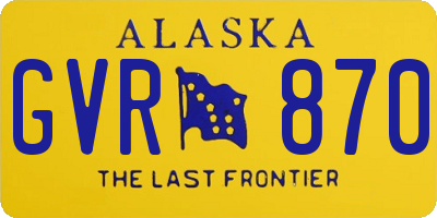 AK license plate GVR870