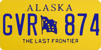 AK license plate GVR874