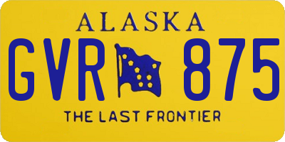 AK license plate GVR875