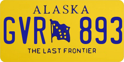 AK license plate GVR893