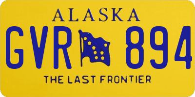 AK license plate GVR894