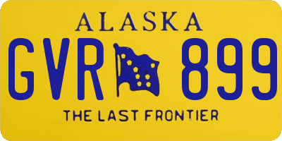 AK license plate GVR899