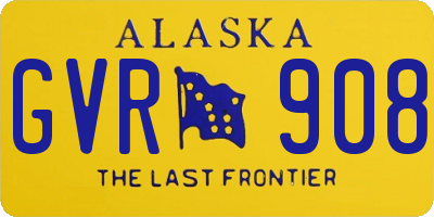 AK license plate GVR908