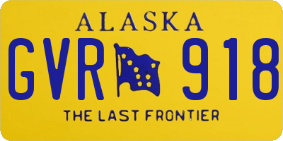 AK license plate GVR918