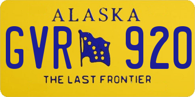 AK license plate GVR920