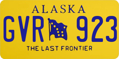 AK license plate GVR923