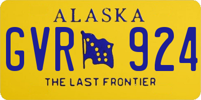 AK license plate GVR924