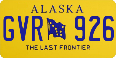 AK license plate GVR926