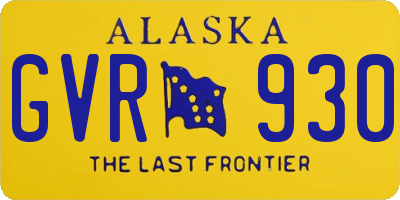 AK license plate GVR930