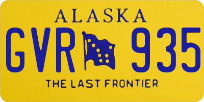 AK license plate GVR935