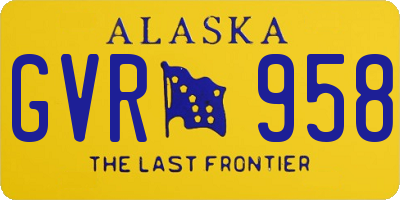 AK license plate GVR958