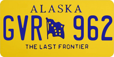 AK license plate GVR962